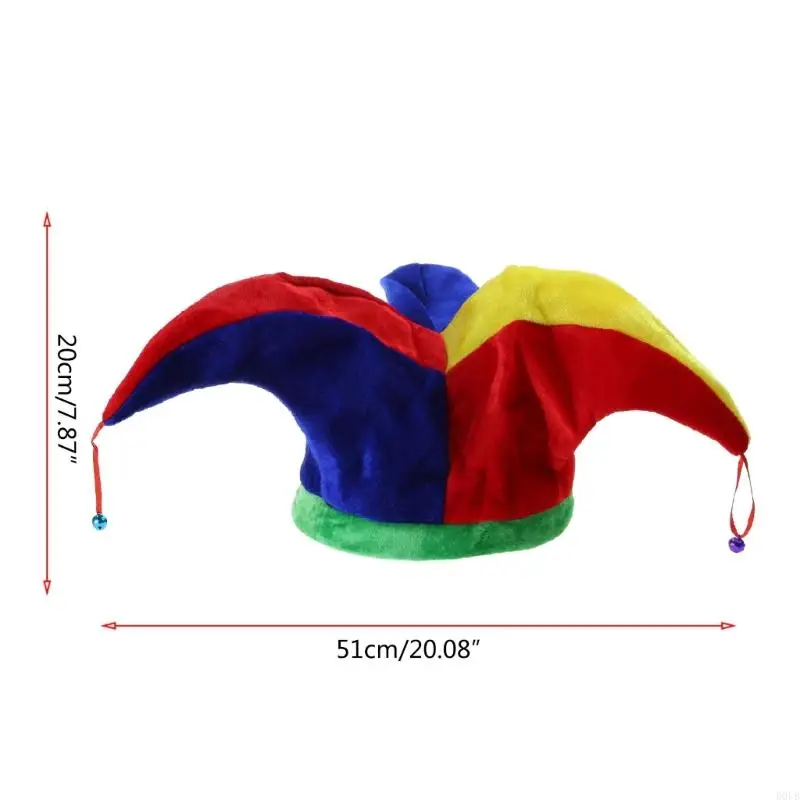 D0ub Clown Costume Hat Rainbow Color Halloween rekwizyty Cosplay Party Materiały dla nastolatków