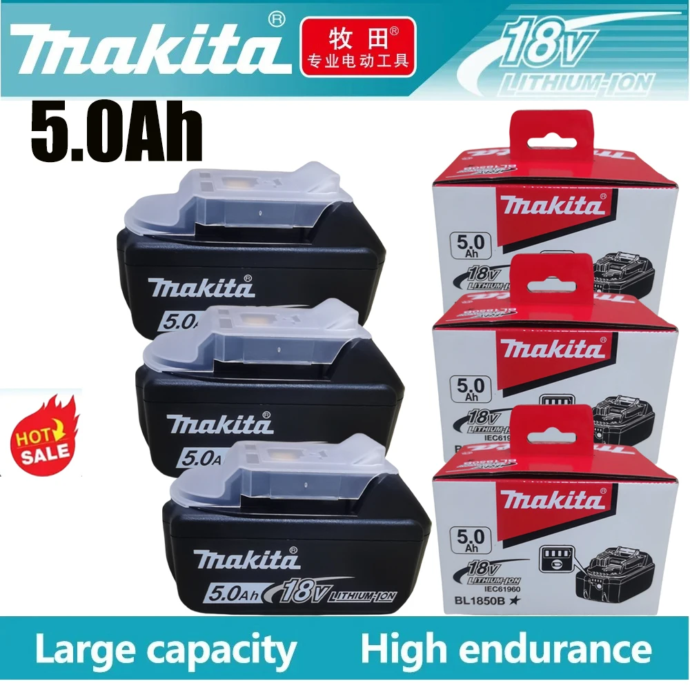 

100% original Makita 18V6.0Ah battery, Makita power tool LXT BL1860B-BL1830 battery, long battery life, fast charging, charger