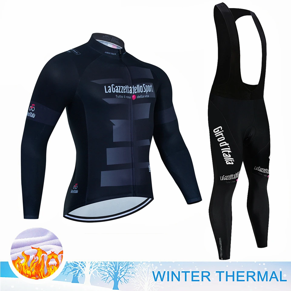 

Tour Of Italy Spring Thermal Fleece Cycling Jersey Set Cycling Clothing Super Warm Mountain Bike Wear Racing Bicycle Clothing