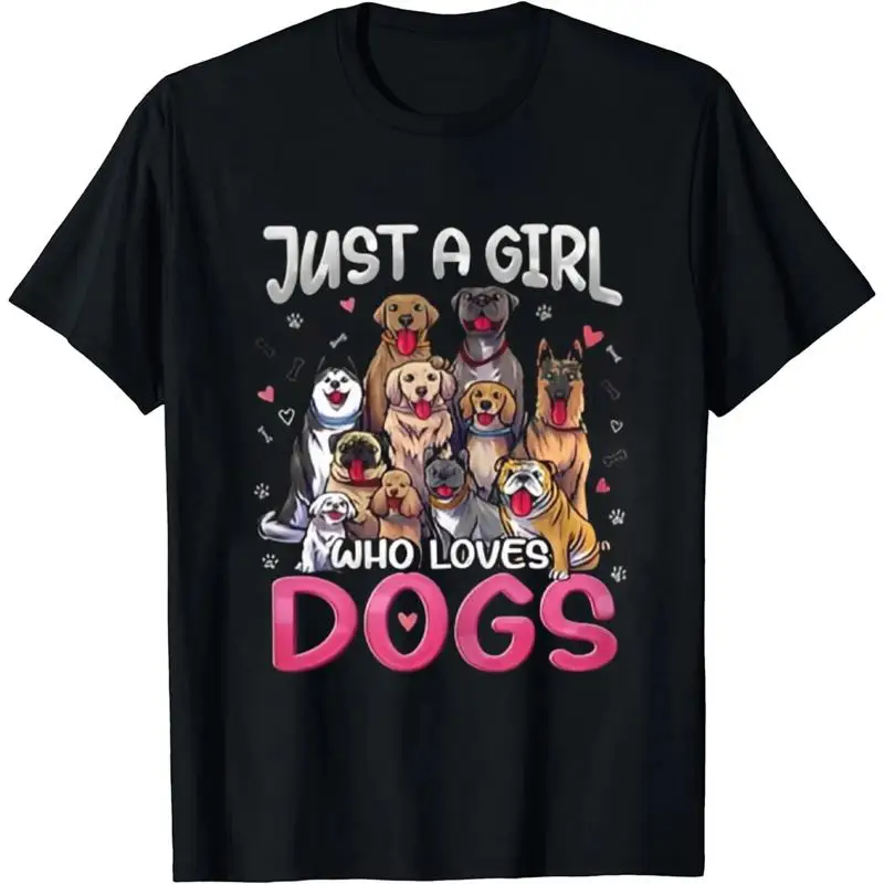 

Футболка с принтом «Просто девочка, которая любит собаки», женская одежда, забавная эстетика