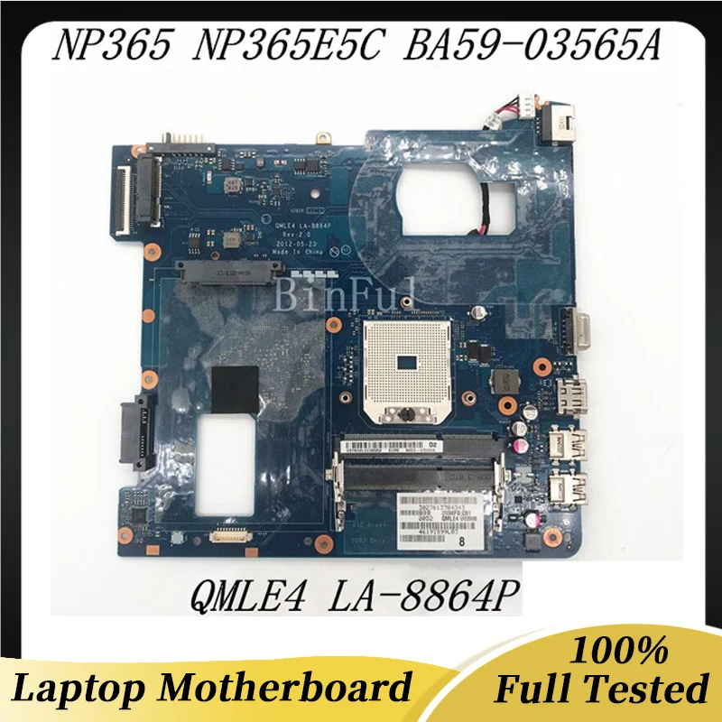 

QMLE4 LA-8864P High Quality Mainboard For Samsung NP365 NP365E5C NP355V5C Laptop Motherboard BA59-03565A 100% Full Working Well