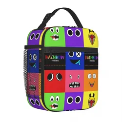 Rainbow Friends personaggi Faces borsa termica per il pranzo contenitore per pasti portatile borsa termica borsa per il pranzo Tote borse per la conservazione degli alimenti all'aperto