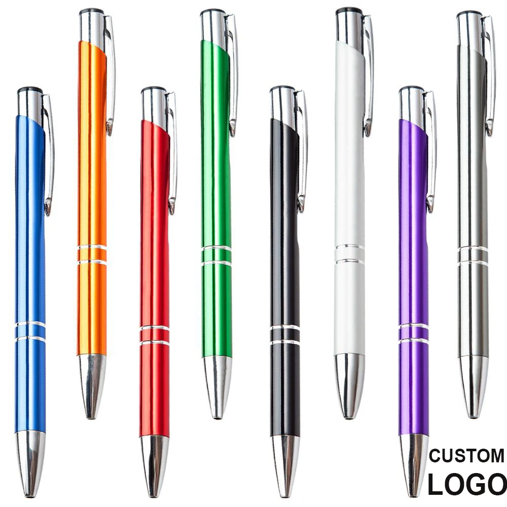 

100Pcs Hot sell Custom Metal Ballpoint pen with logo advertising ballpoint pen wholesale personalized metal pen