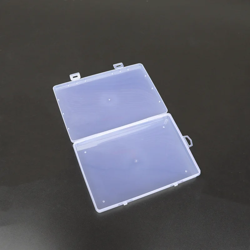 5pcs Clear Flip Plastic Box Organizer Case 19*13*2.2cm Empty Storage Container Jewelry Boxes Small Business Wholesale Supplier