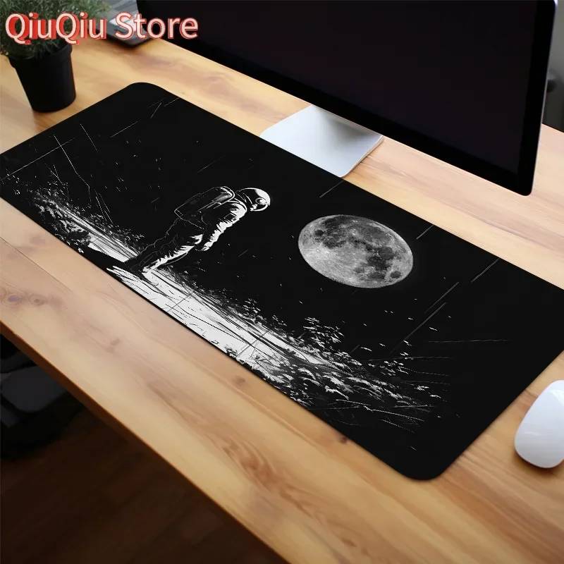 Large Astronaut Moon Landing Gamer Mouse Pad Non-Slip Rubber Desk pad Accessory Office Home Decor Gift Gaming PC keyboard pad