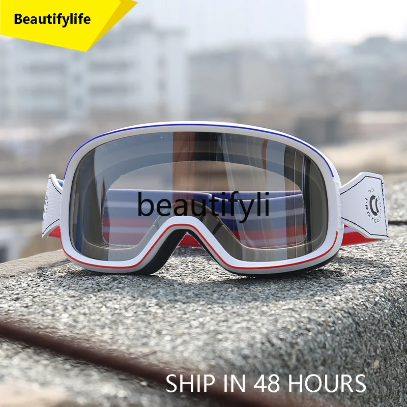 

cqy Motorcycle riding goggles high definition retro locomotive goggles half helmet universal