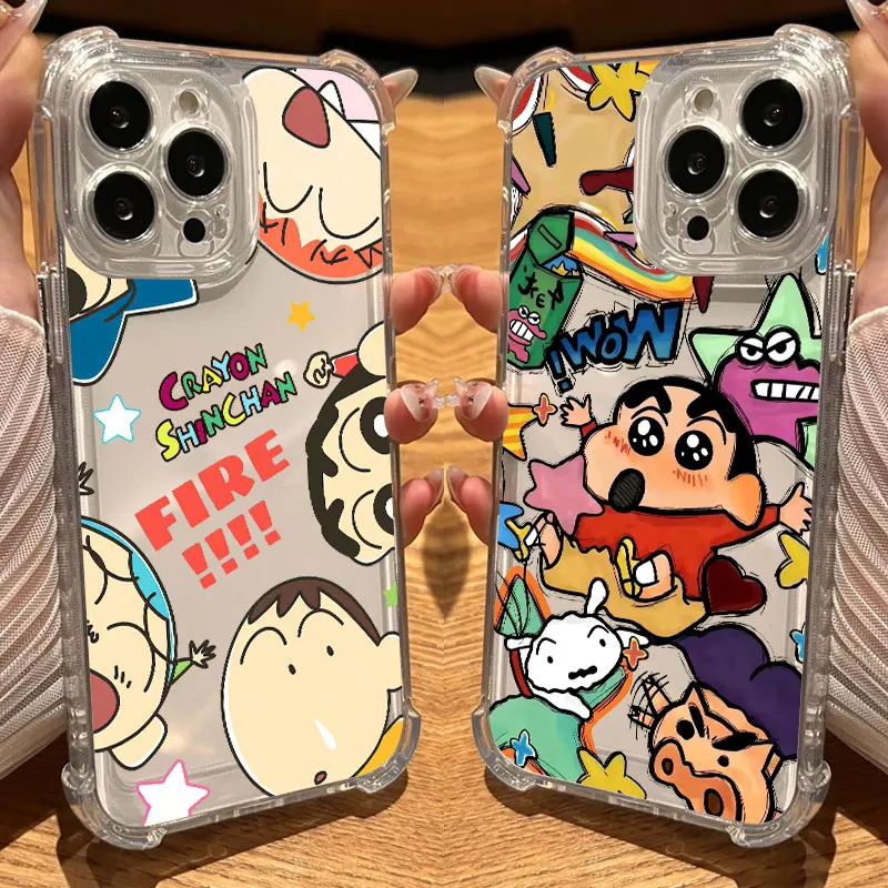 Crayons-Shin-chans Cartoon Clear Case For iPhone 17 16 15 14 13 12 11 Pro Max 16e 17e Air 13 Mini 15 Plus XS XR 7 8 Phone Cover