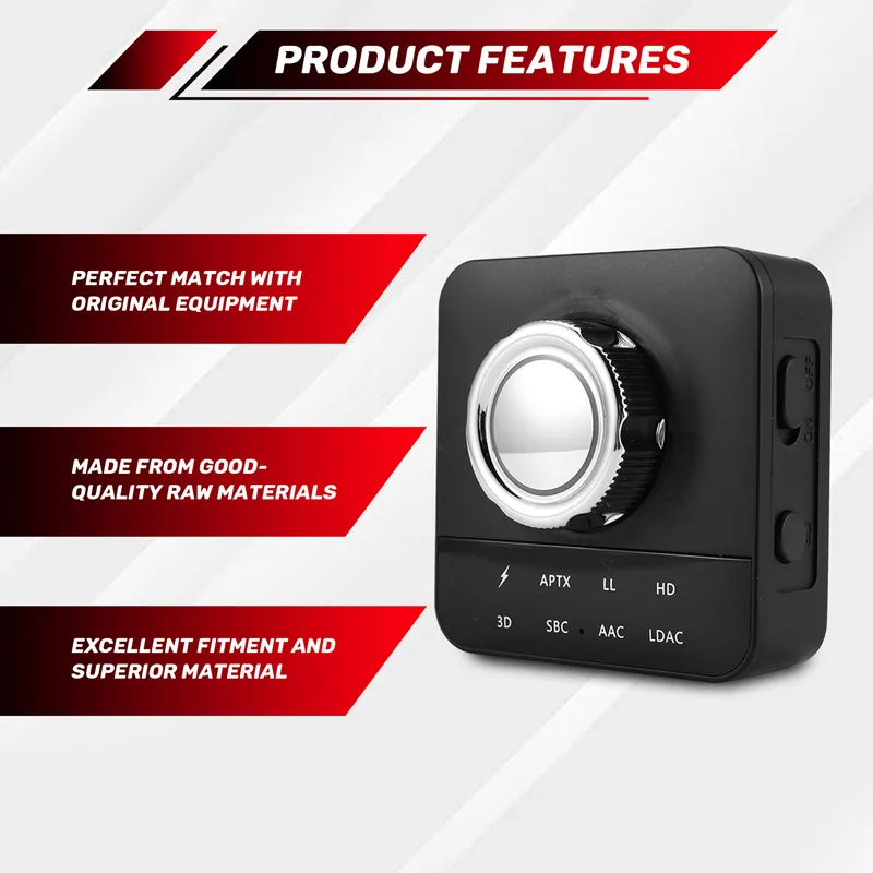 جهاز استقبال موسيقى بلوتوث 5.0 متوافق مع مع LDAC AAC 3D ستيريو Hifi محول صوت لاسلكي لـ RCA 3.5 مم AUX