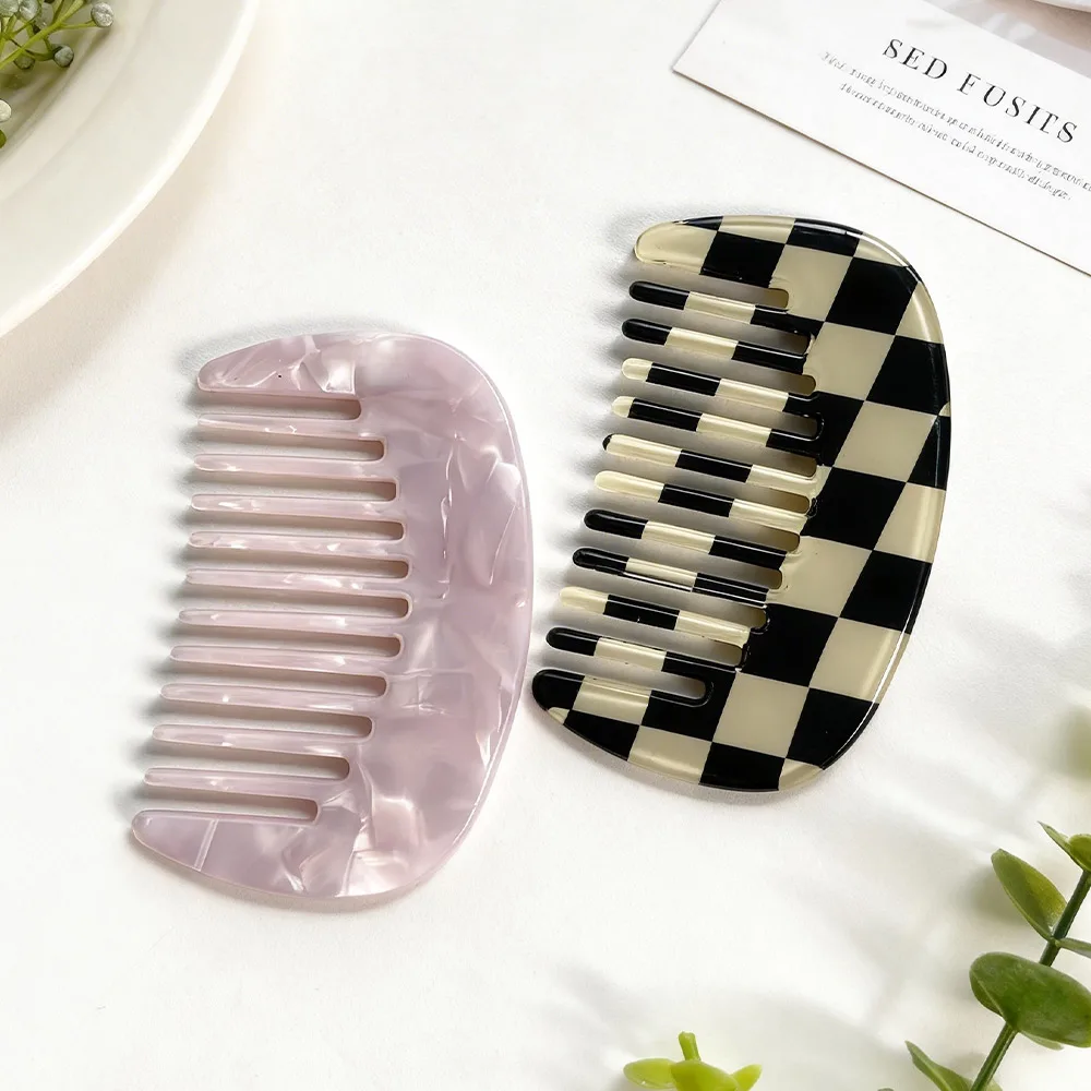 Peine acrílico de color sólido para mujer, accesorio para el cabello exfoliante, portátil y moderno, adecuado para todos los estilos de peinado, 1 ud.