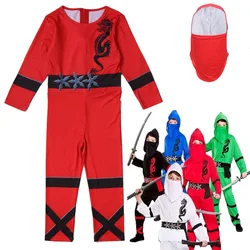 2022 dzieci Ninjago kostium moc Ninja Cosplay chłopcy dzieci Halloween wojownik Ninja kostium karnawał Purim ubrania imprezowe zestaw