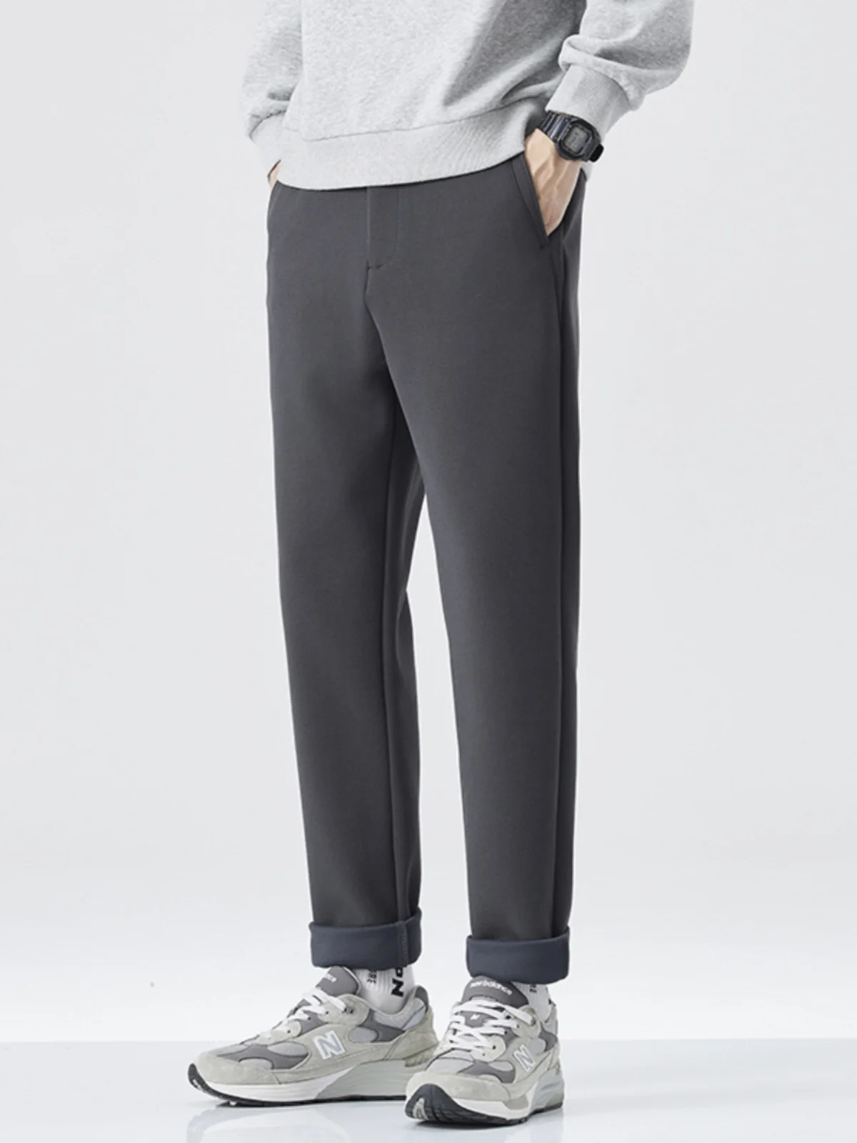 

Мужские повседневные брюки American Sle Heavyweight: теплые спортивные штаны свободного кроя для осени и зимы, универсальные длинные брюки-конусы