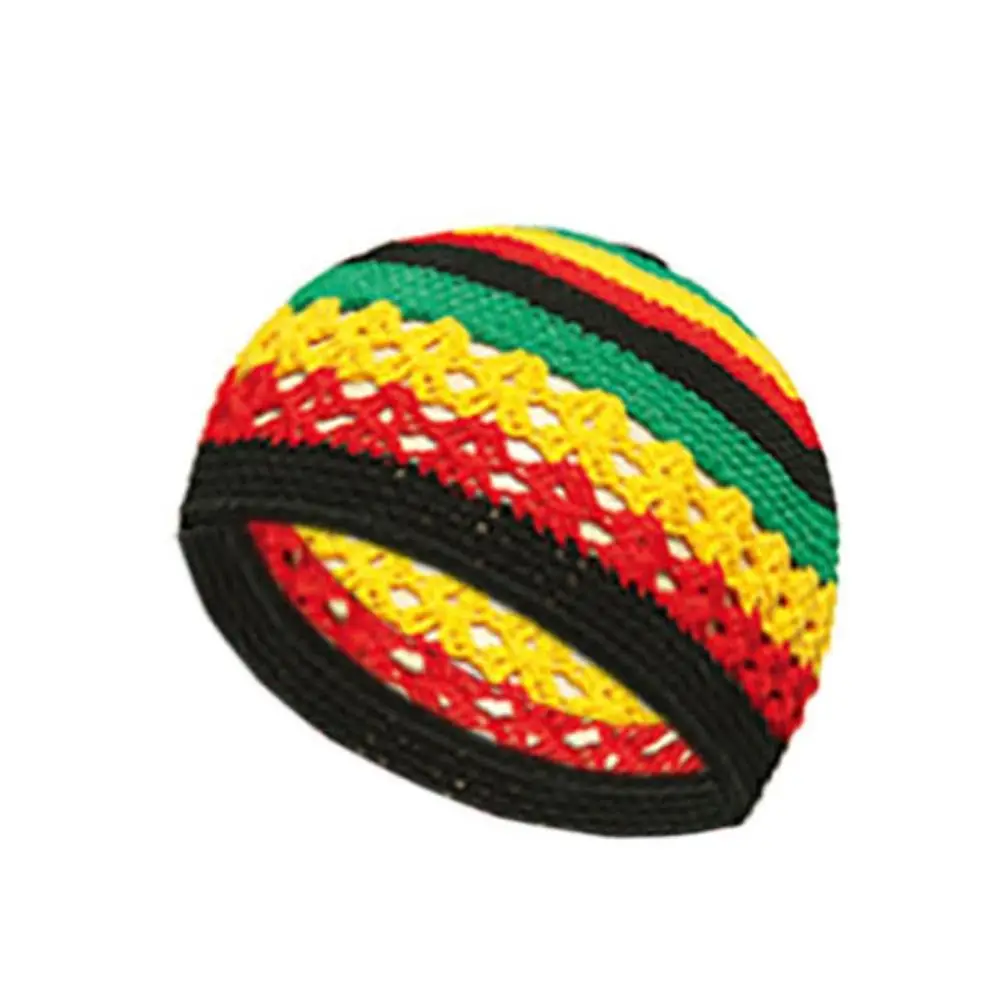 Jednokolorowe szydełkowe czapki typu beanie unisex rozciągliwa, ręcznie robiona bawełniana czapka z czaszką Winer ciepła dzianinowa czapka Kufi dla muzułmanów — zdjęcie 3