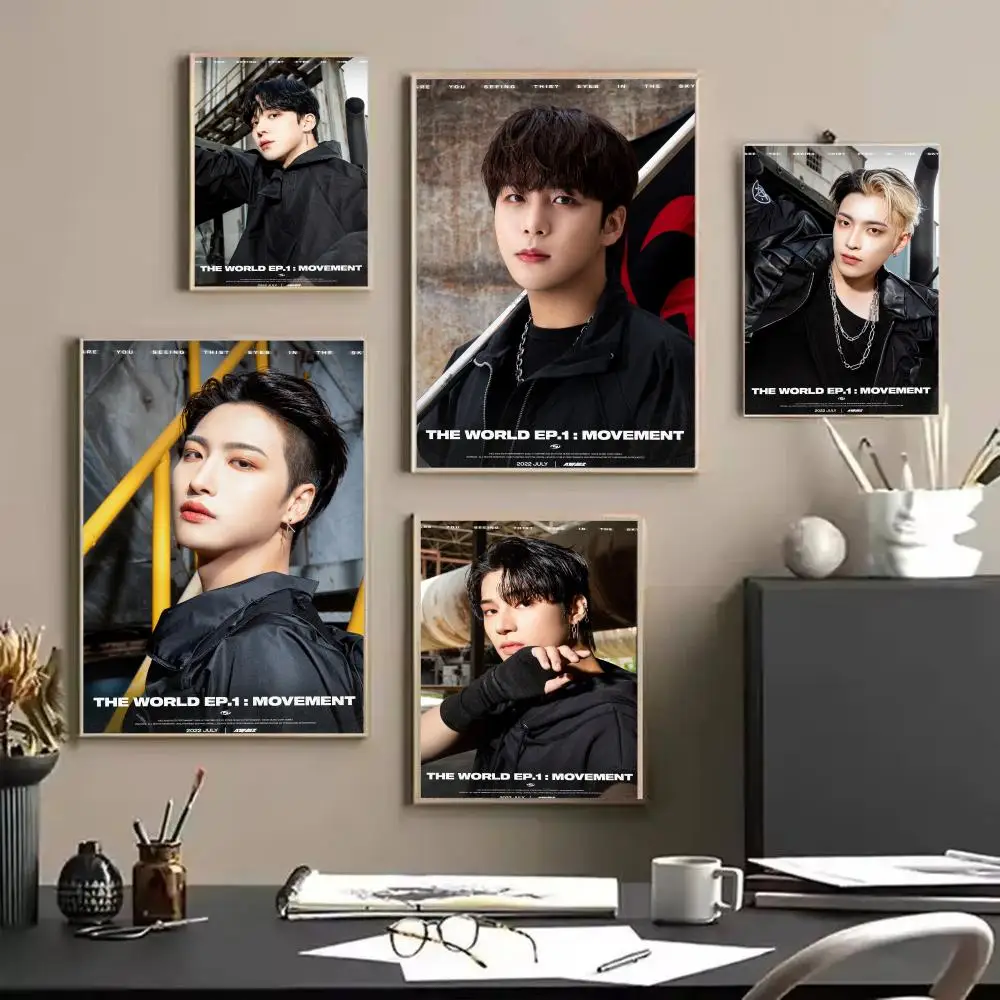Popular KPOP A-ATEEZ Poster Stickers HD Waterproof Painting Wall Art for Bedroom Living Room Home Decor Decoration Gift