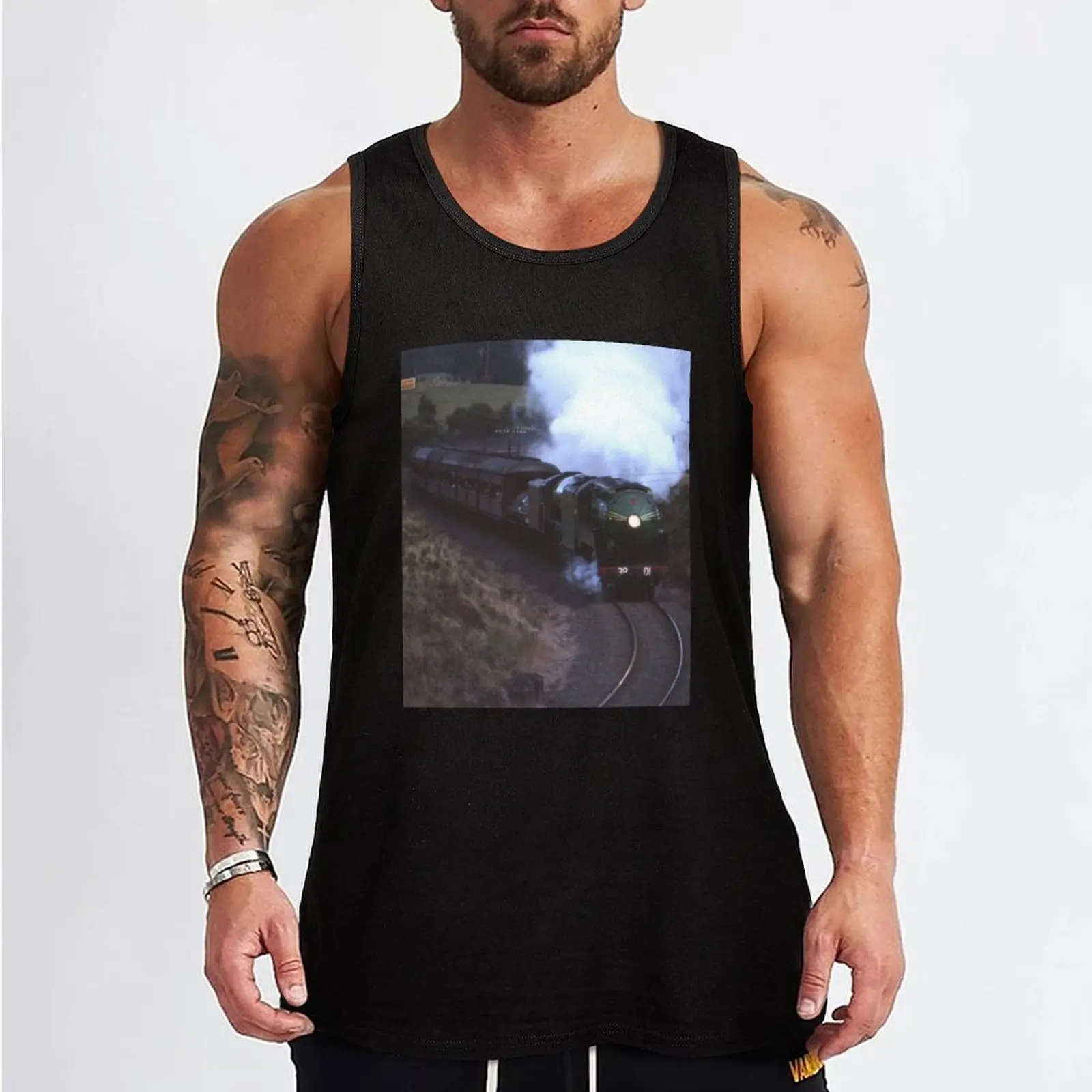 3801 & Flying Scotsman, Robertson, Australia 1989 Tank Top muscular man Men's sleeveless gym shirts Men's t shirt