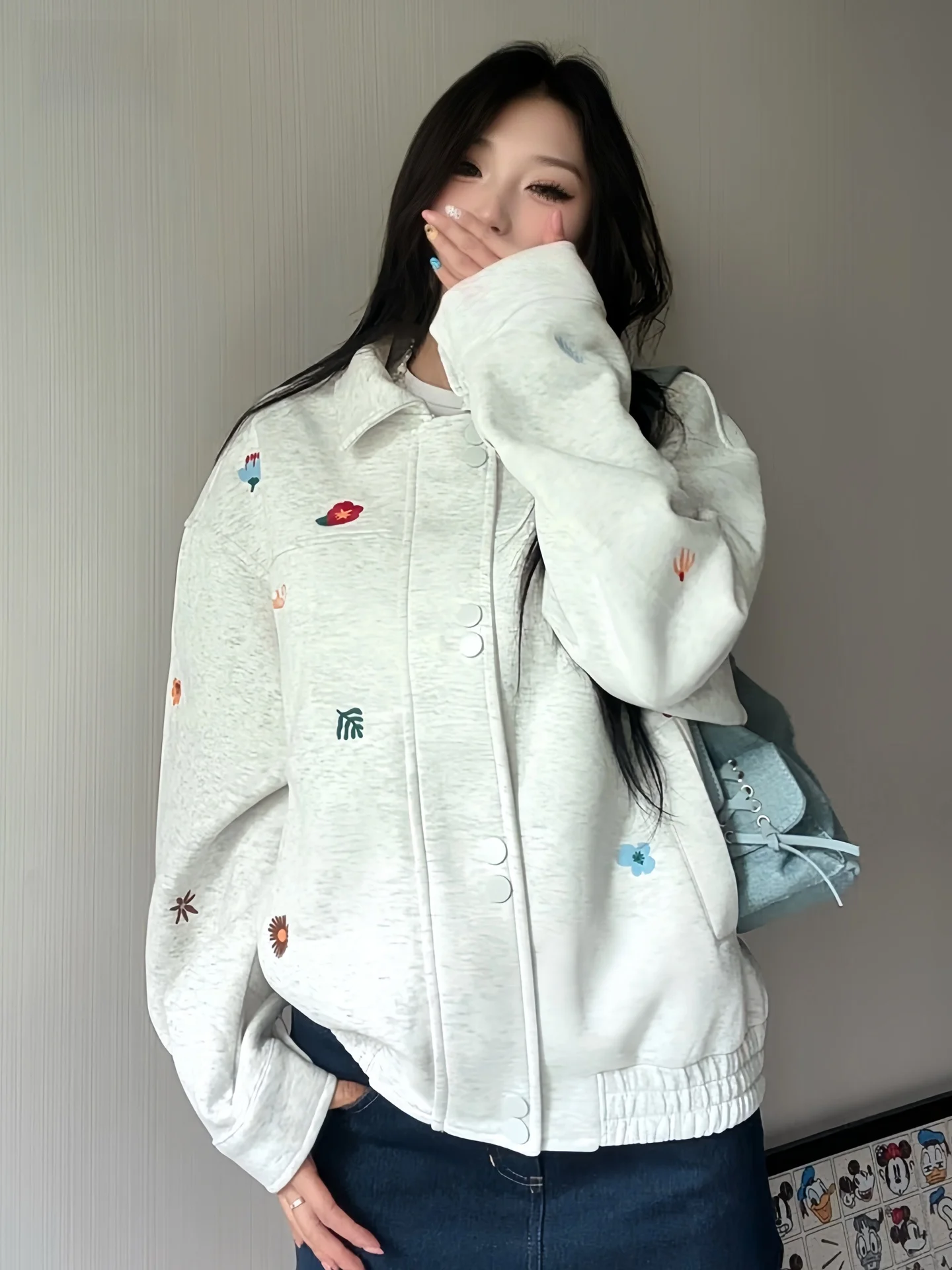 

Американский ретро-пиджак с вышивкой, повседневный свободный женский верхний одеколон из хлопка, удобный, осенний, модный хит