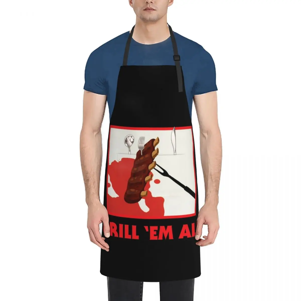 

Barbecue Grilling - Grill 'em all! - Smoking BBQ Pitmaster ribs steak brisket meat roast Apron Custom Children'S Sexy Apron