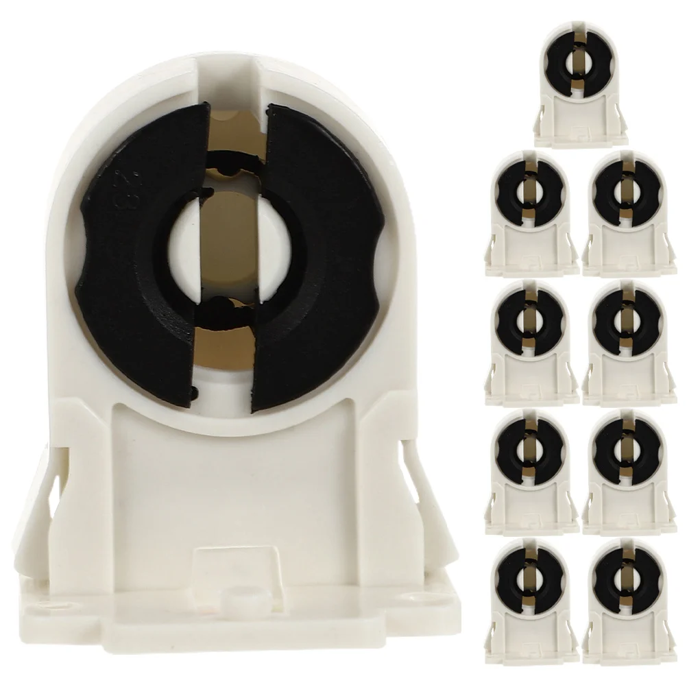 10Pcs Non-Shunted Tombstone Lampholder Sturdy Design Wide Application Range Fluorescent Lamp Socket Replacement