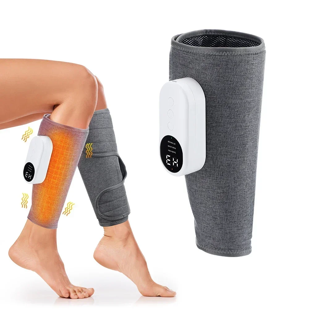 Wireless Air Pressure Calf Massager Hot Compression Leg Massager for Foot Muscle Relaxation and Blood Circulation