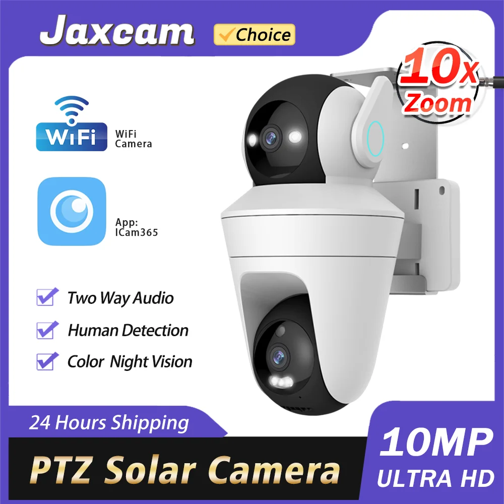 

5K 10MP Wifi IP 2-Way Audio Camera with 10X Zoom Dual Len Lens Dual Screen Auto Tracking Surveillance Video CCTV Security Camera