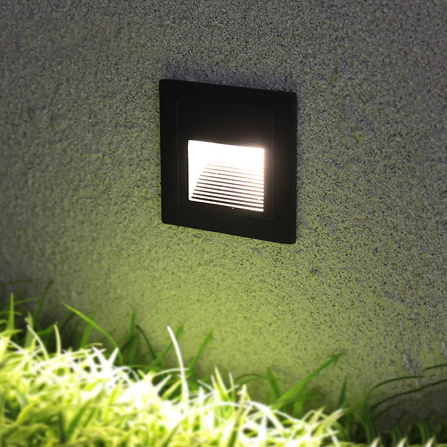 Luz Led con Sensor de movimiento PIR para exteriores, lámpara de esquina de pared empotrada, impermeable, para decoración de paisaje, 85x85cm, 3W