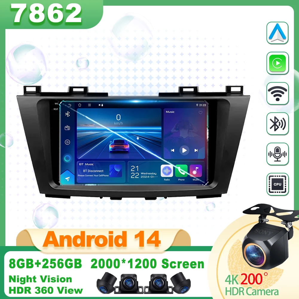 

Android 14 Car Radio For Mazda 5 CW 2010 2011 2012 2013 2014 2015 Multimedia Video Player Navigation Android Auto Carplay 5G GPS