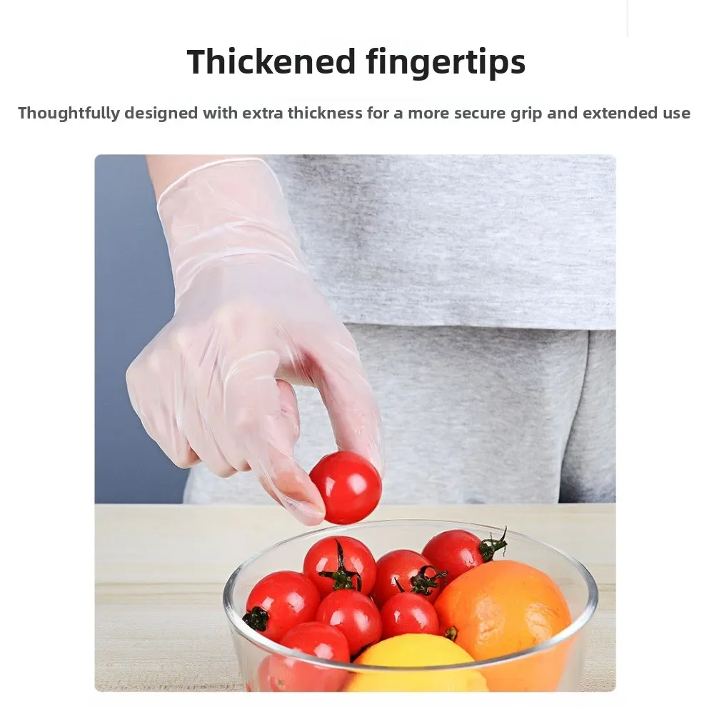 100 Count Disposable PVC Gloves Transparent Lightly Elastic Protective Gloves for Household Food Service Kitchen Beauty
