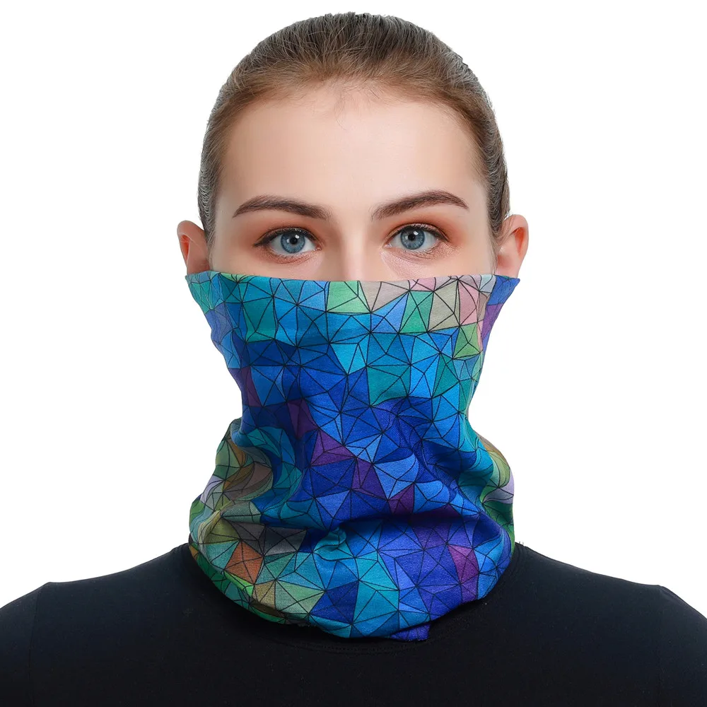 2024 Hot Sale Geometric Design Seamless Bandanas For Women Men Multi Use Headband Face Balaclava Bicycle Neck Scarf For Summer