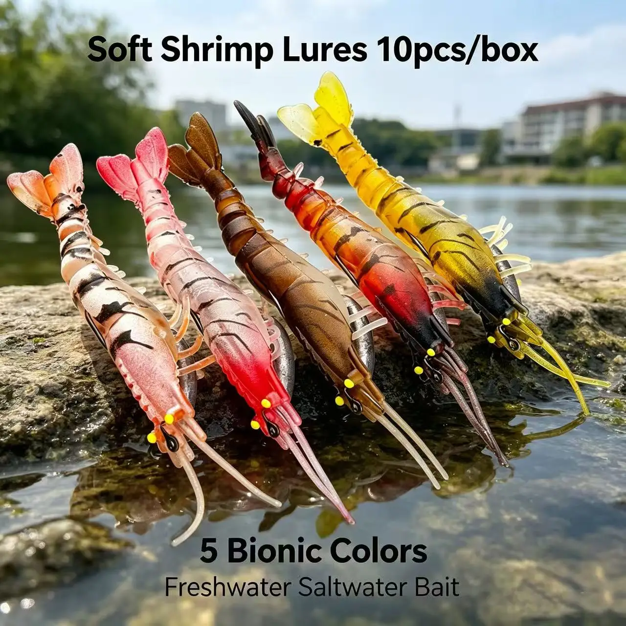 

10pcs Shrimp Bait Set 90mm/12.5g Soft Lure Manufacture Prawn Soft Fishing Lure