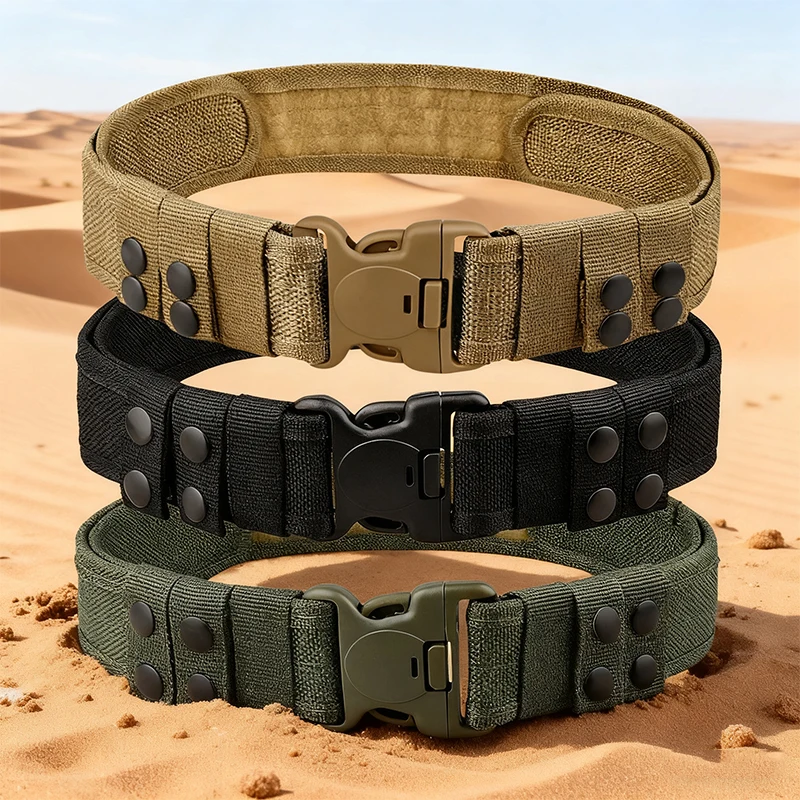 Cintura tattica militare per uomo Compat Caccia all'aperto Escursionismo 5 cm di larghezza Cinture in tela di nylon con fibbia a sgancio rapido resistente