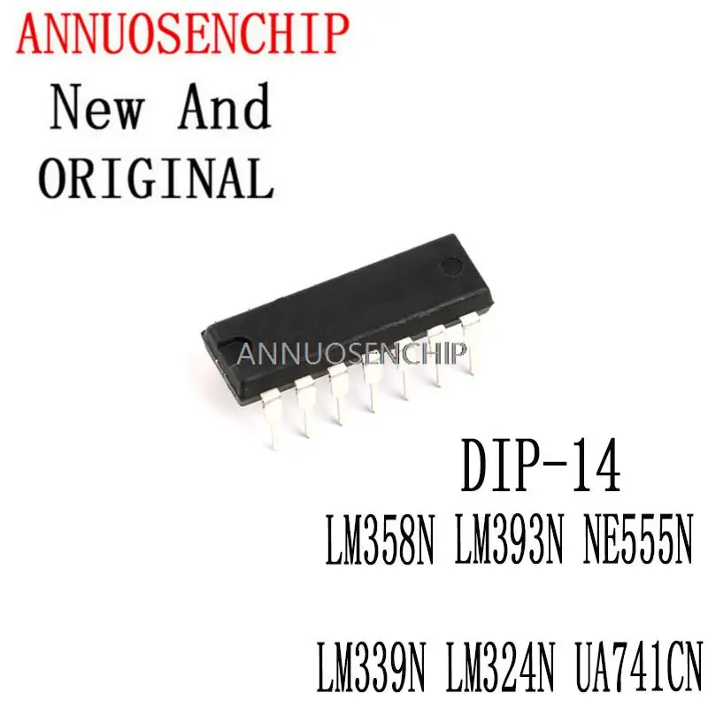 20PCS New And Original UA741 LM324 LM393 LM339 NE555 DIP14 Amplifier Circuit New IC LM358N LM393N NE555N LM339N LM324N UA741CN