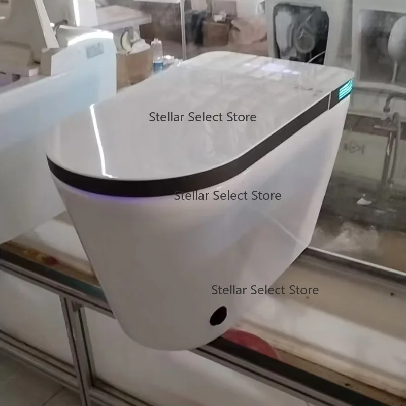 Digital Display  Toilet U-Shape Big Size Bathroom Elongated Bowl S-Trap Auto Flush Heated Seat Floor Mounted Instant