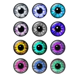12pairs/bag14mm Eye Pupil Round Glass Eye Chips for Blyth Doll DIY Hand Made Accessories Bulk Items BT301