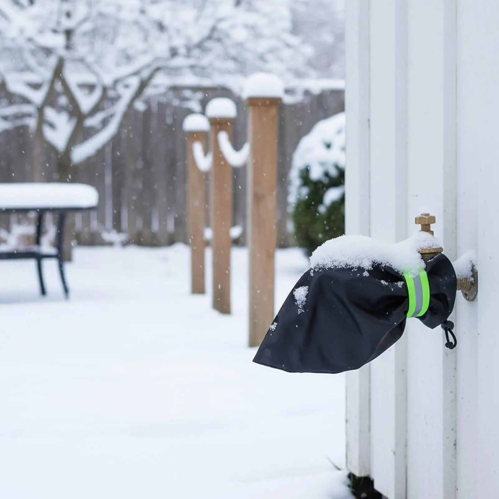 Outdoor Faucet Covers For Winter 2 Piece Water Pipe Protection With Reflective Strip Spigot Covers Winter Insulated For Patio