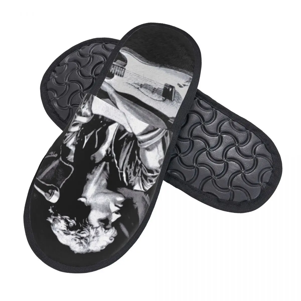 Viktor Tsoi Guitar House Slippers Cozy Warm Rusian Rock Kino Memory Foam Fluffy Slipper Custom Print Women Indoor Outdoor Shoes image 2