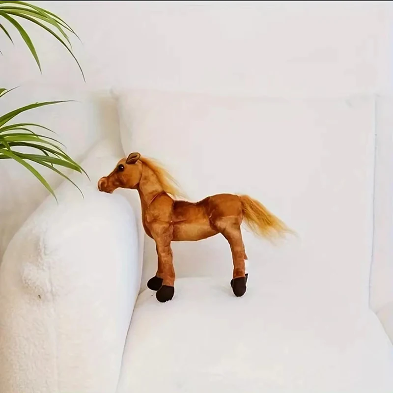 Simulation horse doll 30cm, plush toys, sofa living room decoration Halloween, Christmas, Carnival, Easter moving gifts