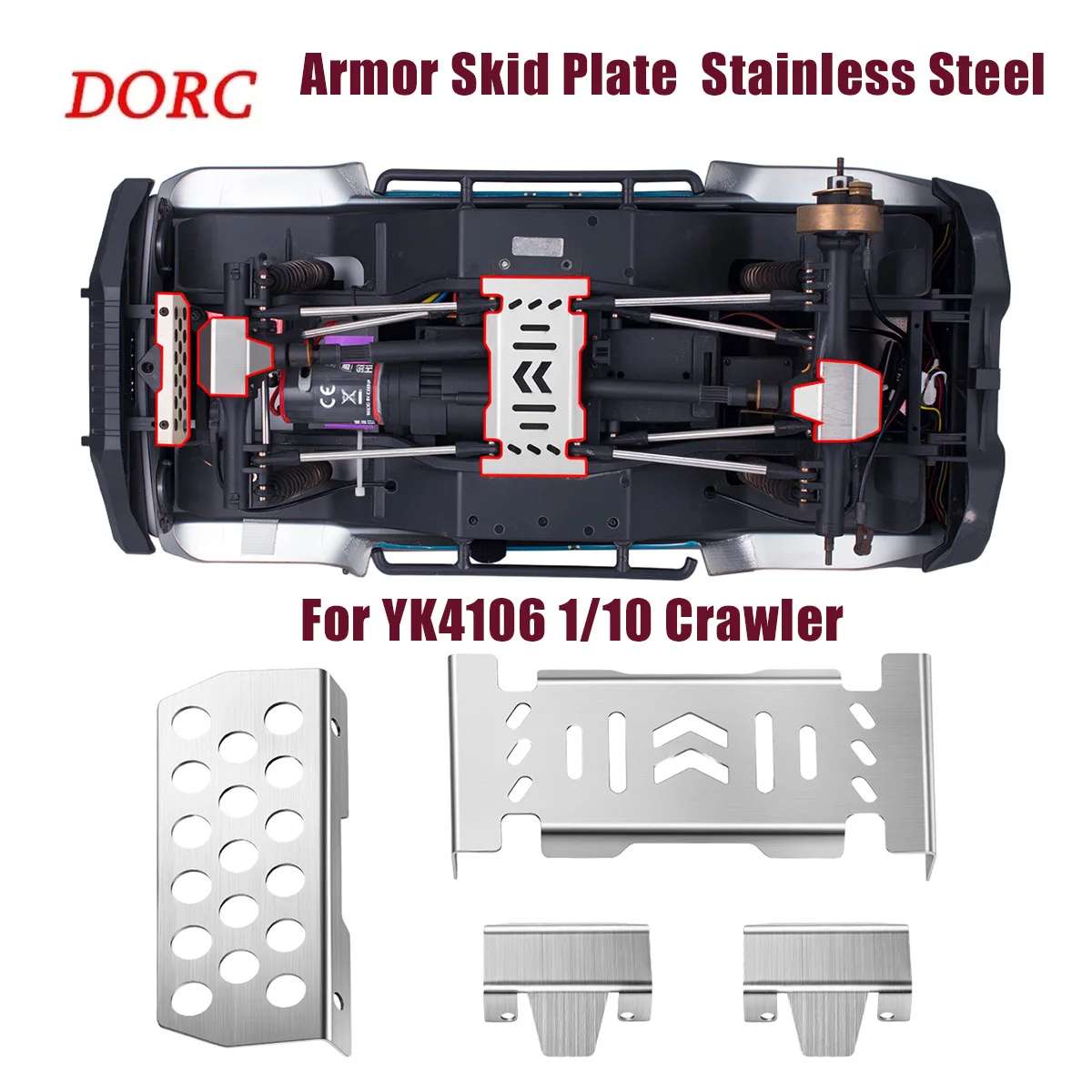 1/10 YK4106 YK4107 Edelstahl-Unterfahrschutz – Chassis-Panzerung & Achsschutz für RC Crawler Upgrade-Teile