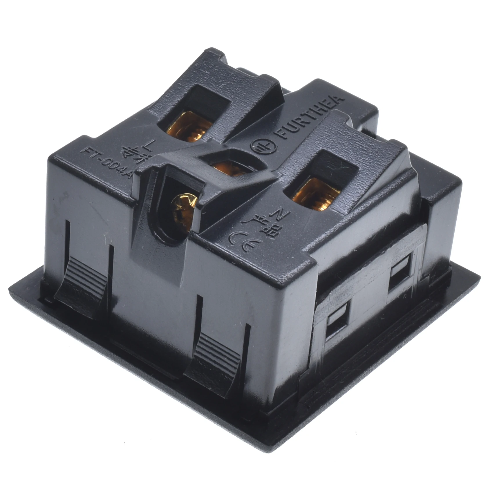 Chassis Female 3PIN AC US Nema 5-15R Inline Socket Plug Adapter Industrial Power Connector Power Supply Output Outlet 16A250V AC