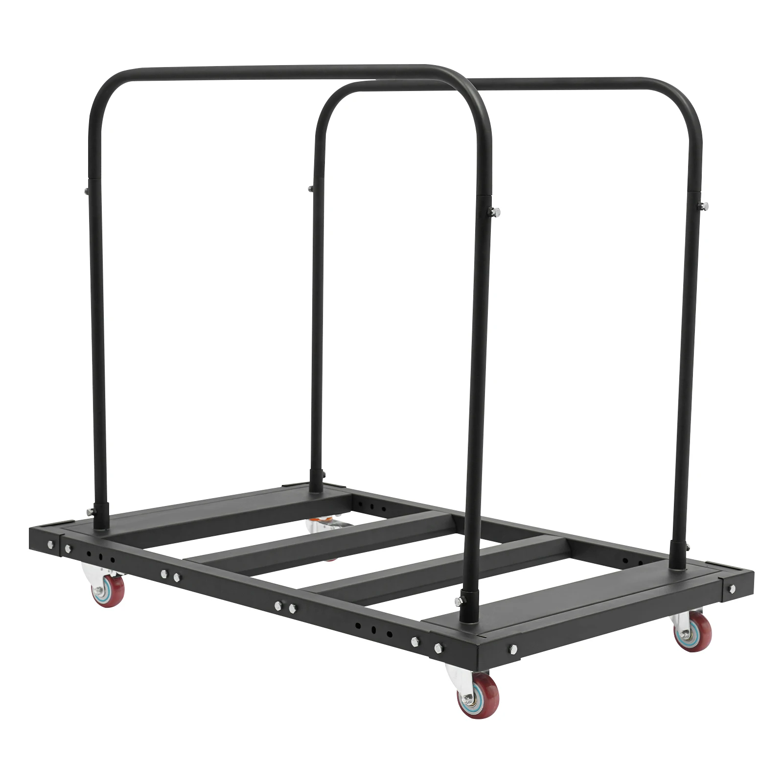 Large Capacity Rolling Cart Folding Table Cart  for 60" Round Tables Black