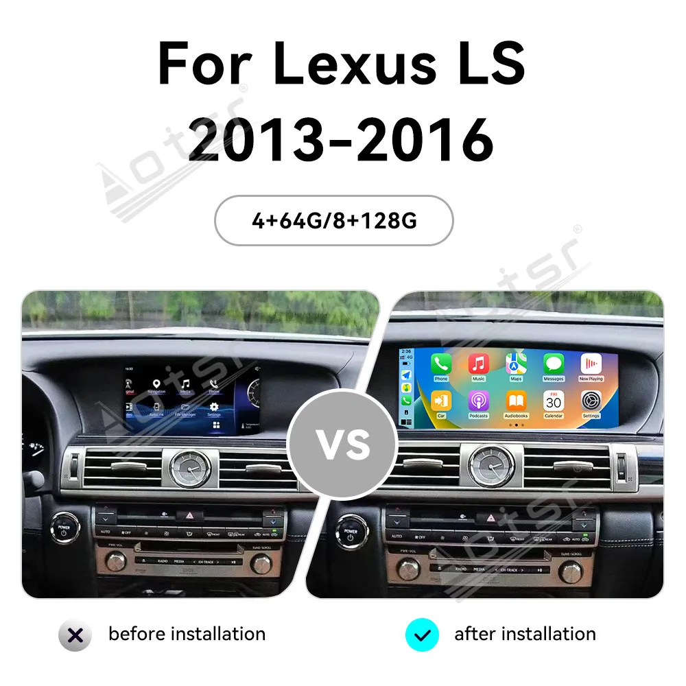 

12,3 'Android 14 для Lexus LS 2013-2016 Автомобильный сенсорный экран Qualcomm навигация Carplay автомобильный радиоприемник DSP мультимедийный плеер 4G WIFI GPS