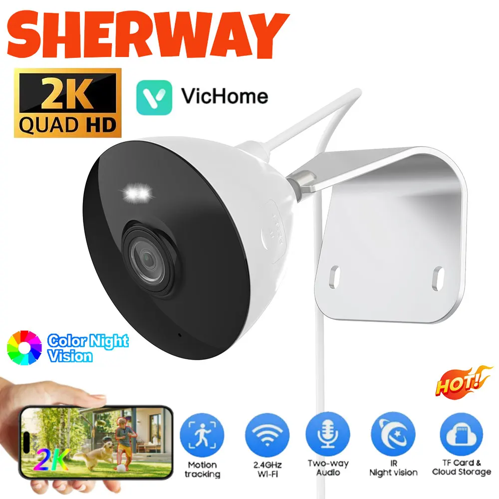 

2K Wifi Security IP Camera indoor Smart Home Wireless Camera AI Motion Detection Outdoor 1080P HD IR Night Vision Surveillance