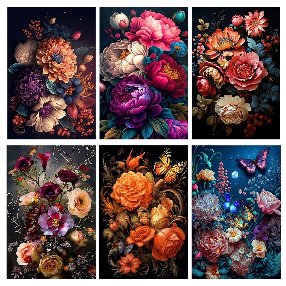 

100% full diamond painting art DIY flower picture full square round rhinestone cross stitch hotel home decoration gift