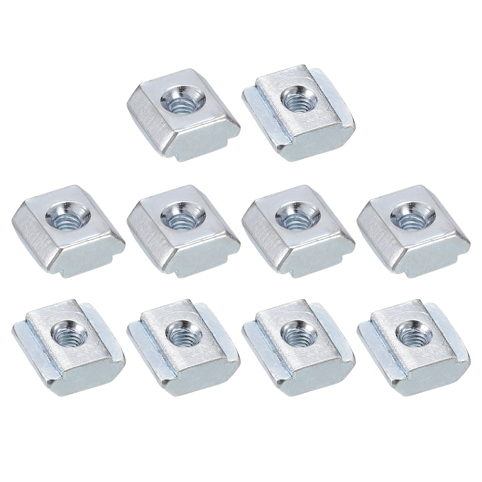 Uxcell 30-100Pcs T Nuts Nickel Plated Carbon Steel T Slot Bolts 2020 Series M3-M6 Hammer Head Fastener Sliding T Nuts