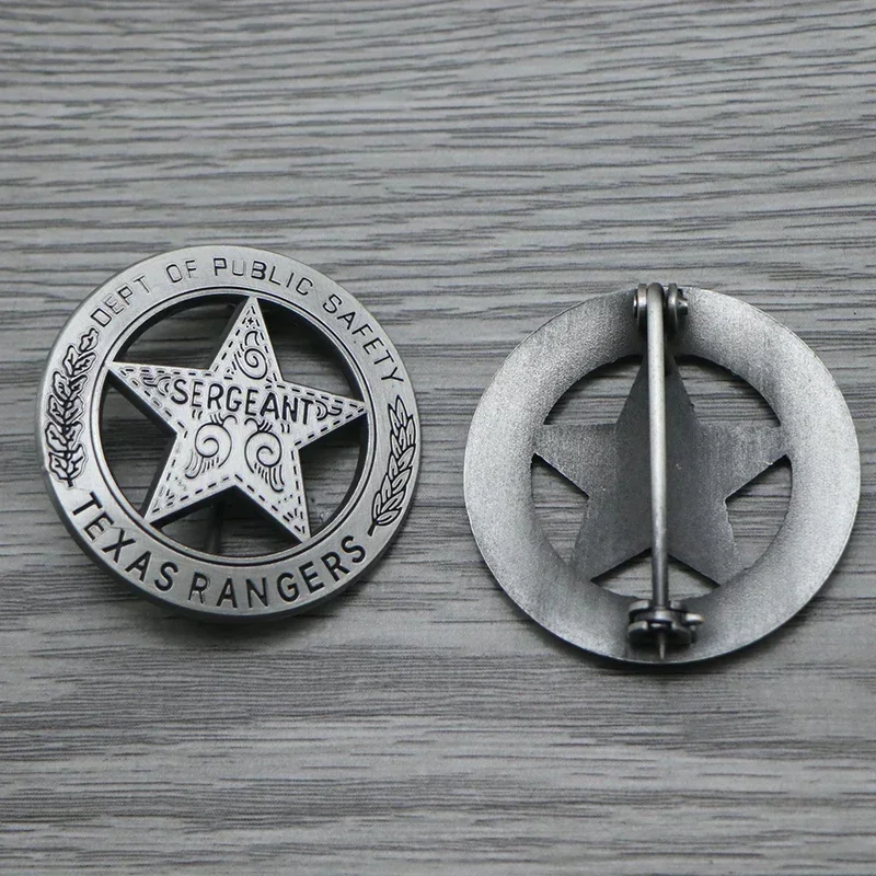 4.5cm TEXAS Rangers Company A Badge Round with Star Mexican Peso American Old West Civil War Lawman Confederate