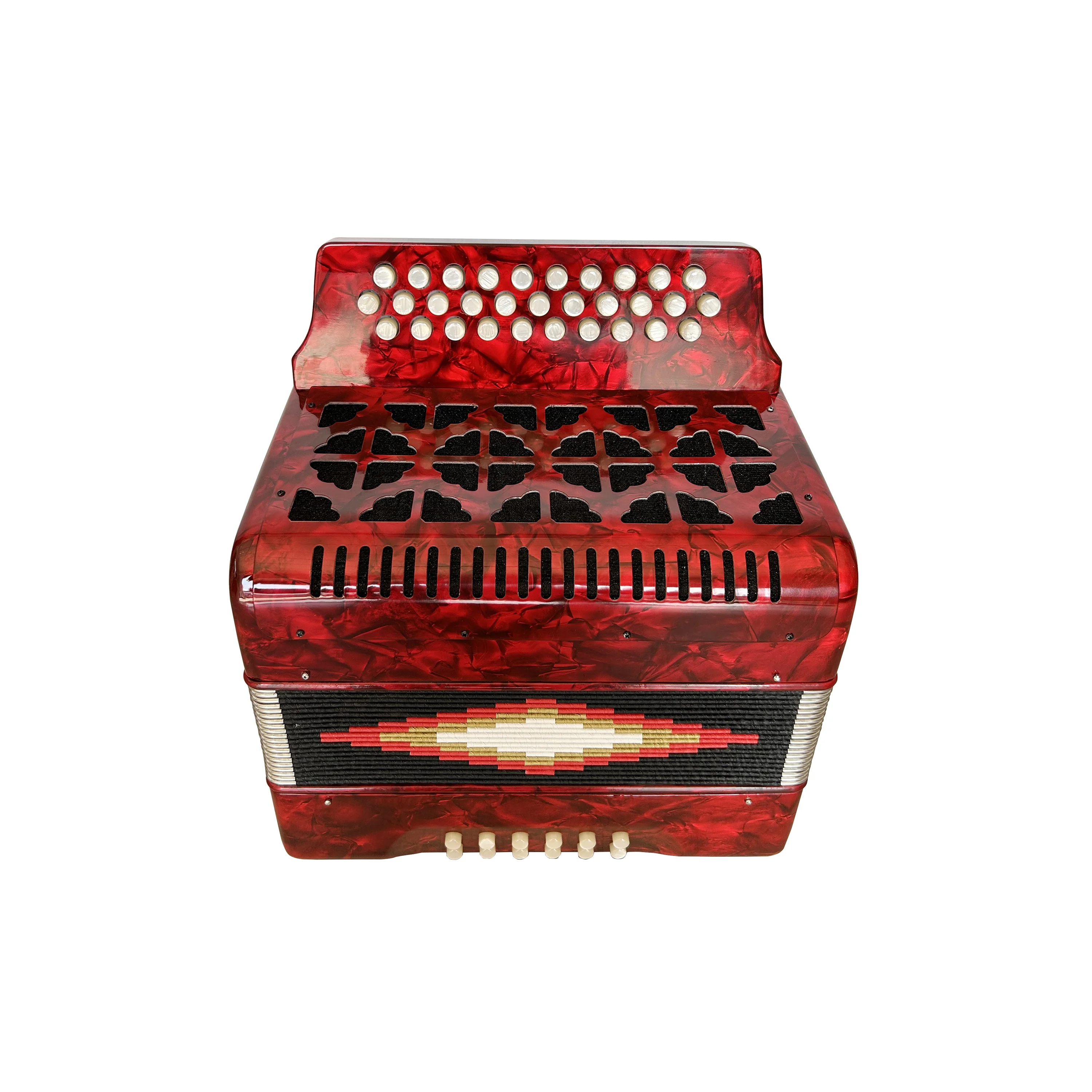 Professional Diatonic Accordion Instrument 31 Buttons with 12 Bass Cheap Red Button Acordeon JB3112A Made of Wood