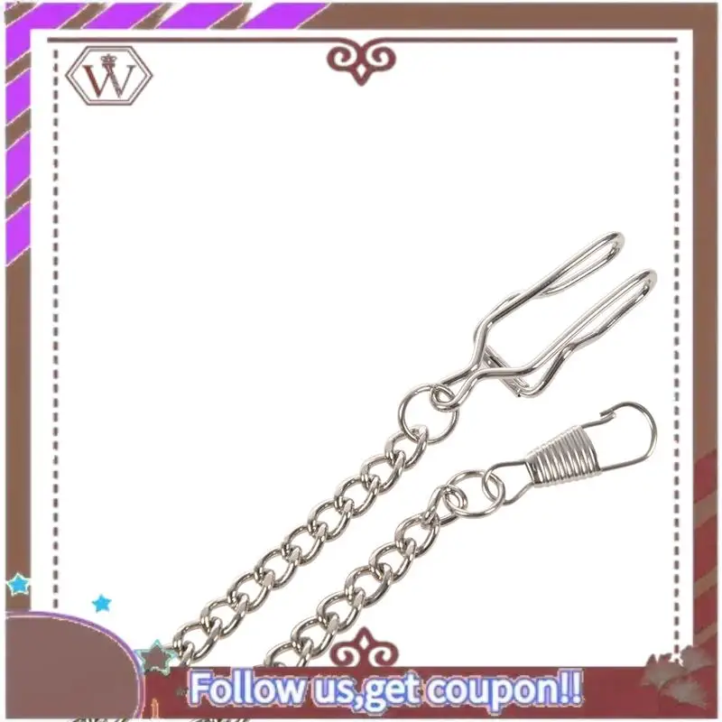 (New)-2X Retro Antique Vintage Pocket Watch Chain Silver