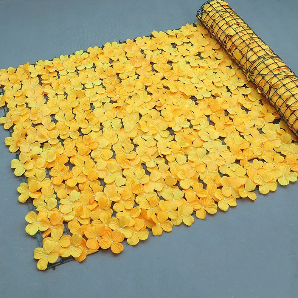 Plastic Artificial Flower Fence Screen Waterproof Realism Hydrangea Artificial Flower Wall Removable Weather Resistant