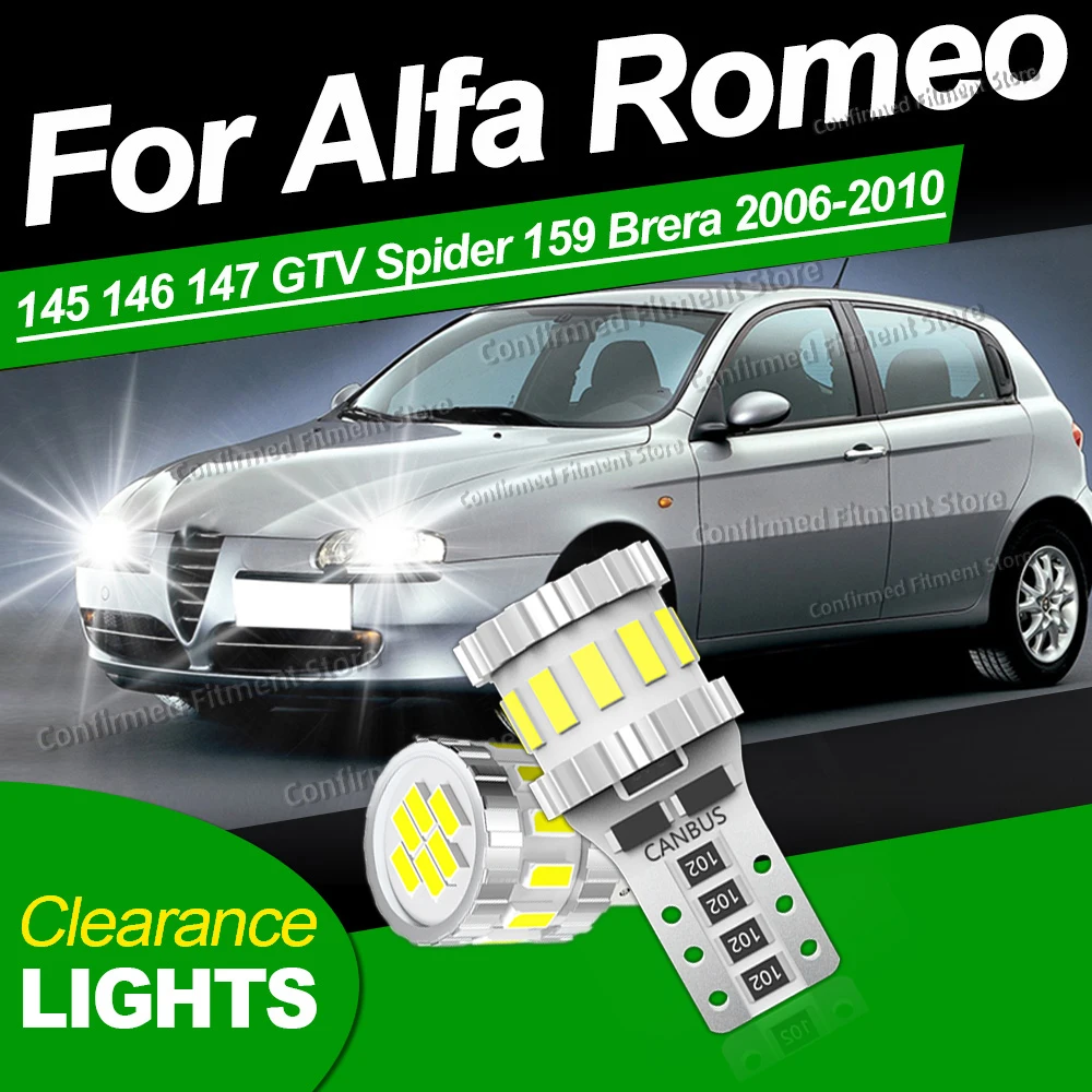 2PCS T10 Canbus No Error LED Bulbs High Bright Car LED Clearance Light For Alfa Romeo 145 146 147 GTV Spider 159 Brera 2006-2010