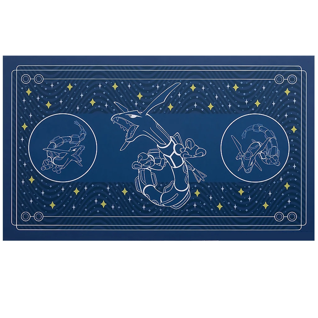 

600x350x2mm Diy Rayquaza PTCG Rubber Play Mat Self Made Pokemon Battle Card Mat Anime Game Battle Mat Gift