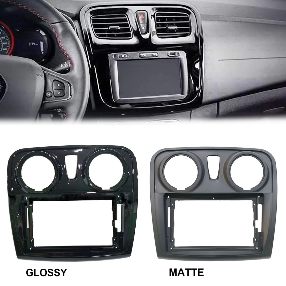 2Din 9Inch Car Radio Fascias Dashboard Stereo Frame Mounting Kit For Renault Dacia Logan Symbol Sandero 2012- 2018