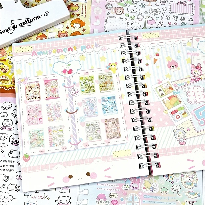 32-page Japanese Cute Childish Fun Paradise Sticker Book Kawaii Little Beast Star Touch Film Matte Film DIY Sticker Book Gifts view 6